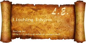 Lisching Edvina névjegykártya